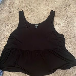 Wild fable black peplum ribbed tank XL